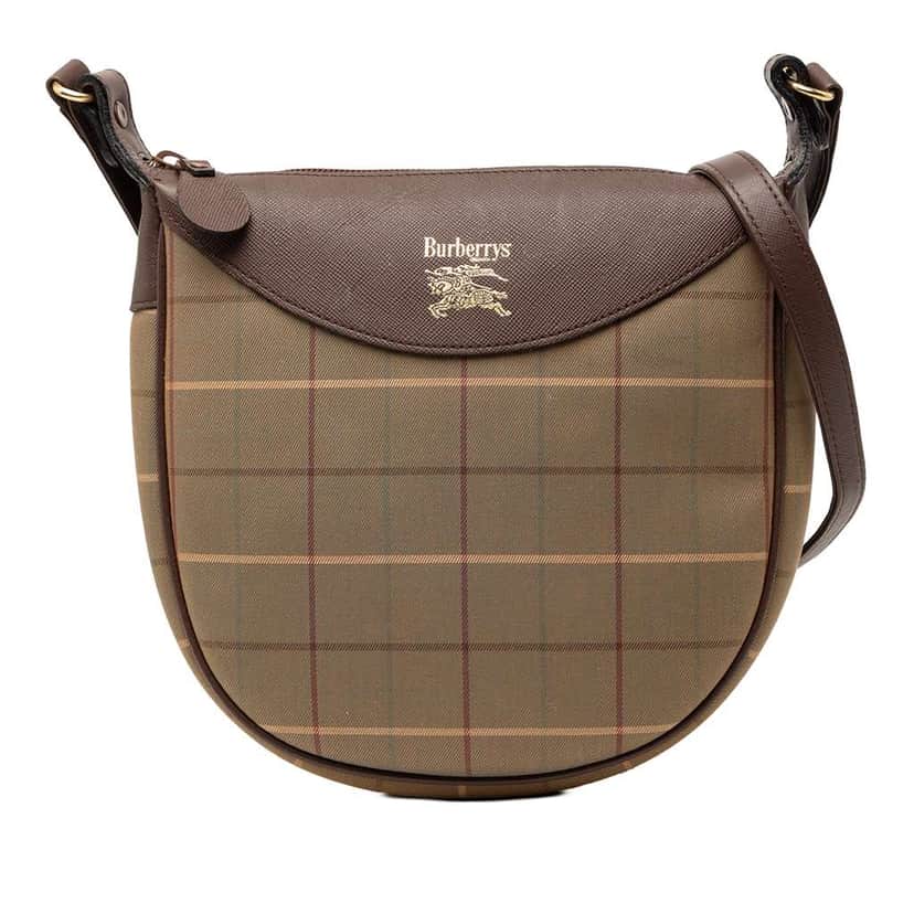 Burberry Vintage Check Canvas Crossbody Brown Canvas Good condition - Front View