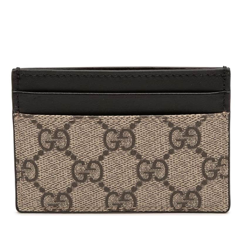 Gucci GG Supreme Card Holder Beige Good condition - Front View