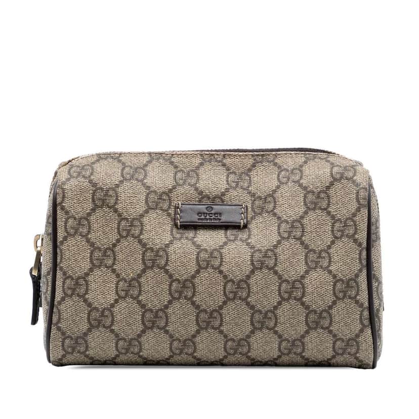Gucci GG Supreme Pouch Beige Good condition - Front View