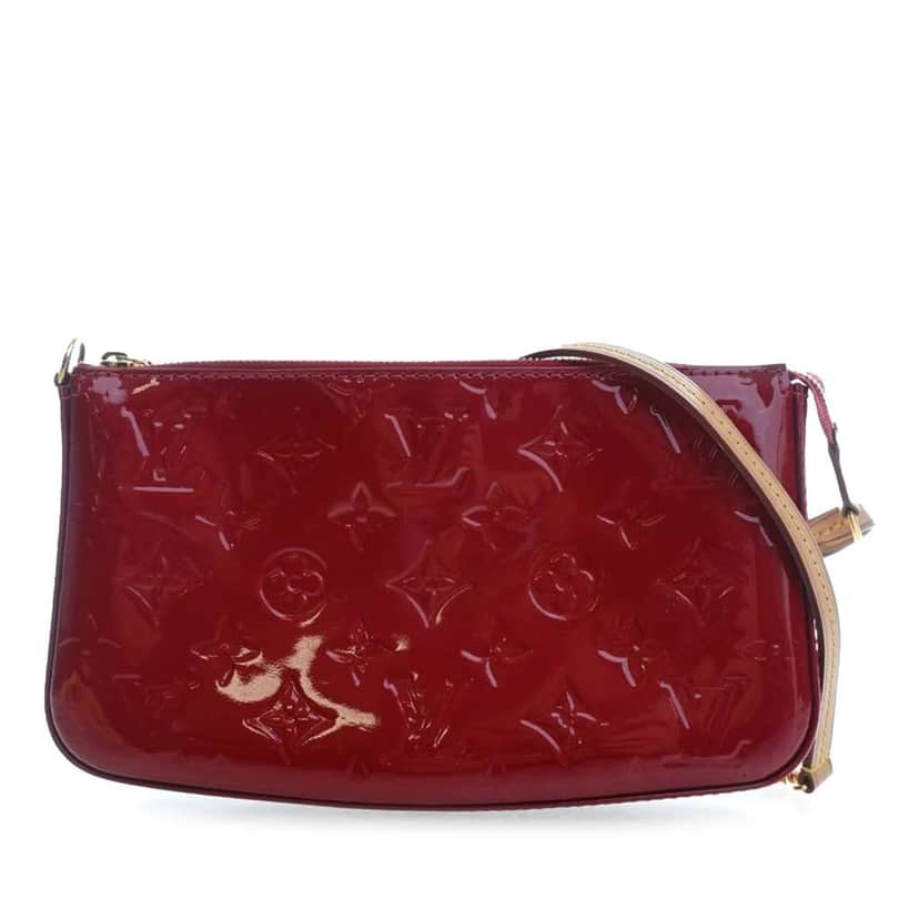 Louis Vuitton Monogram Vernis Pochette Accessoires Red Leather Good condition - Front View