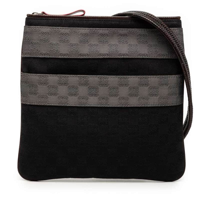 Loewe Anagram Canvas Crossbody Black Canvas Good condition - Front View