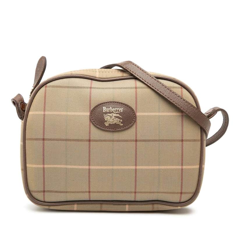 Burberry Vintage Check Canvas Crossbody Brown Canvas Good condition - Front View