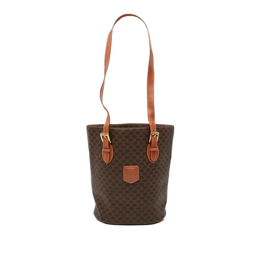 Celine Macadam Coated Canvas Tote Brown Canvas Fair condition - Front View