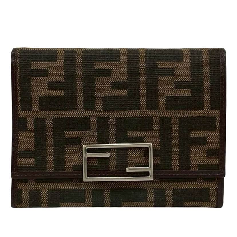 Fendi Zucca Canvas Wallet Brown Canvas Good condition - Front View