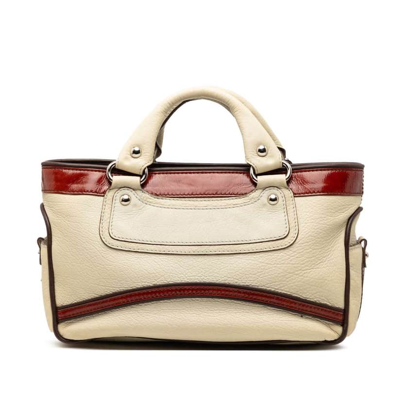 Celine Tricolor Leather Boogie Handbag White Leather Very good condition - Front View