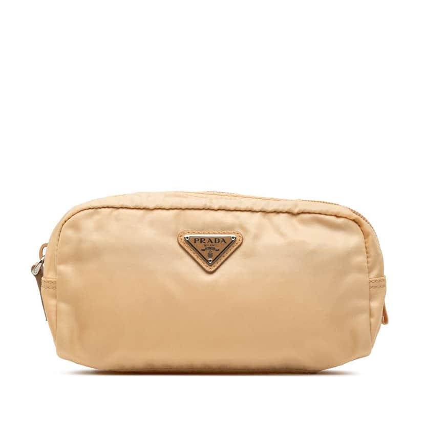 Prada Tessuto Cosmetic Pouch Beige Very good condition - Front View