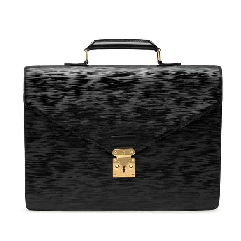 Louis Vuitton Epi Serviette Conseiller Black Leather Good condition - Front View