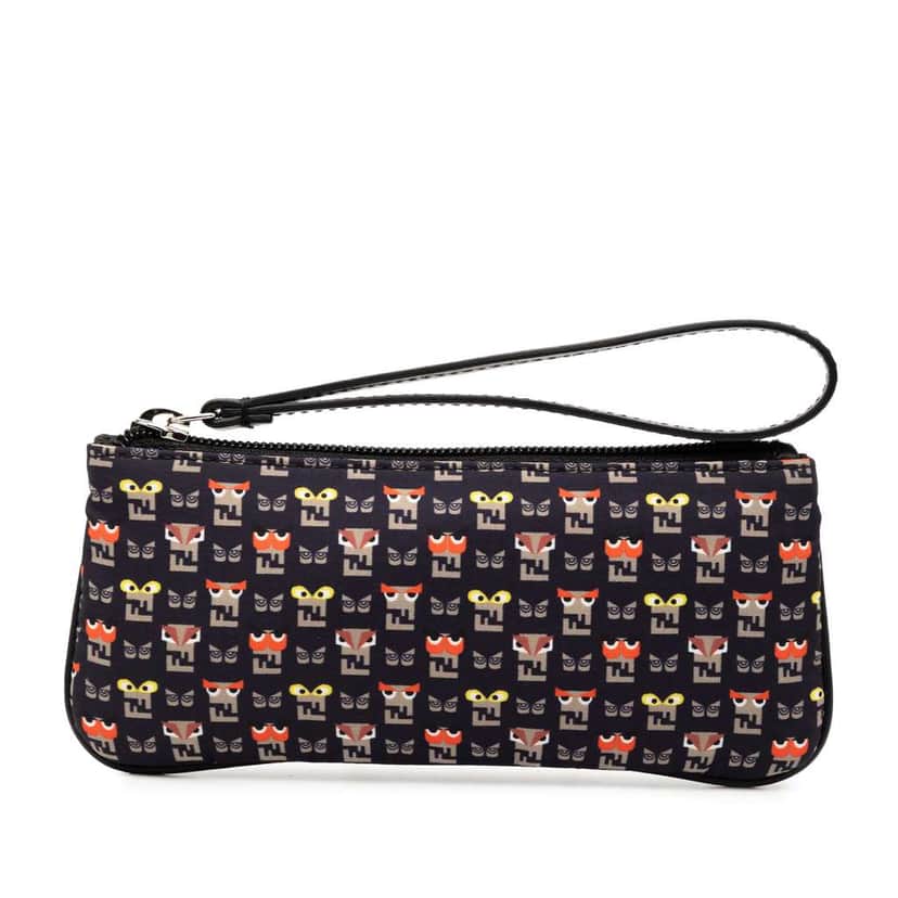 Fendi Canvas Monster Clutch Black Canvas Very good condition - Front View