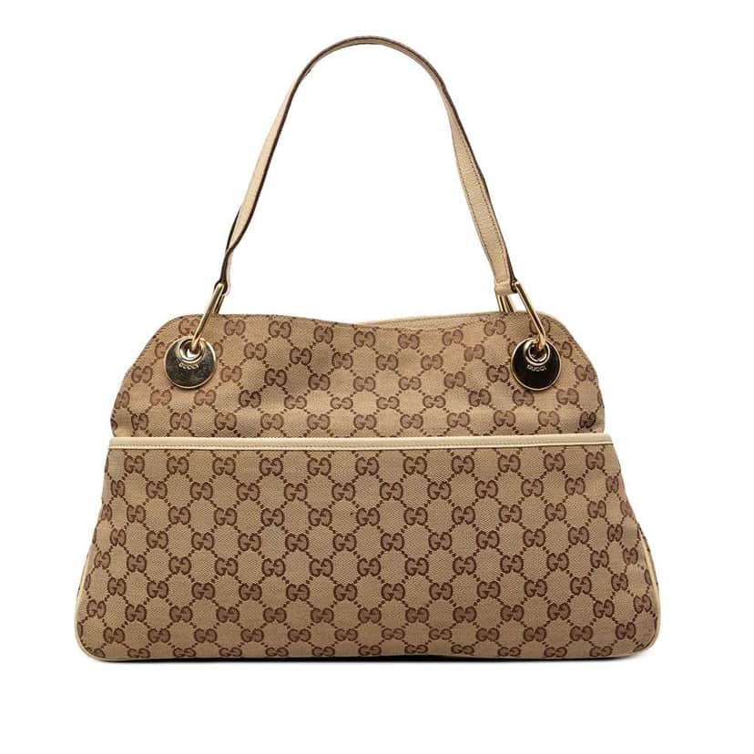 Gucci GG Canvas Eclipse Shoulder Bag Beige Good condition - Front View