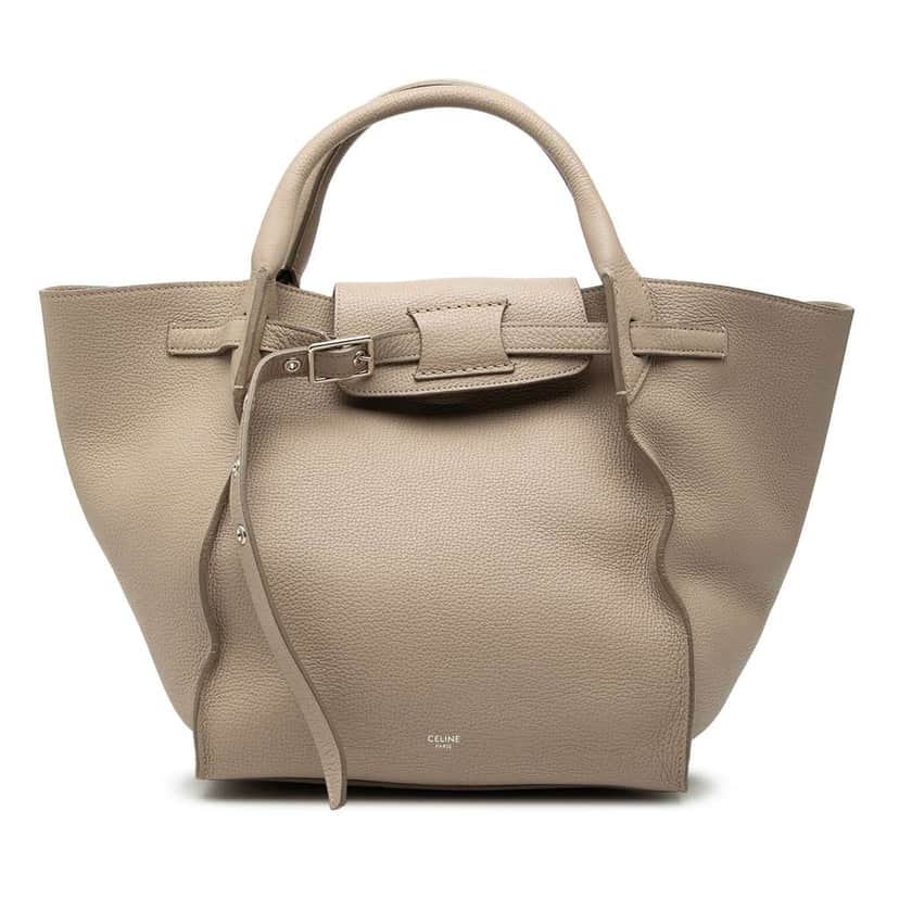 Celine Small Grained Calfskin Big Bag Beige Leather Good condition - Front View
