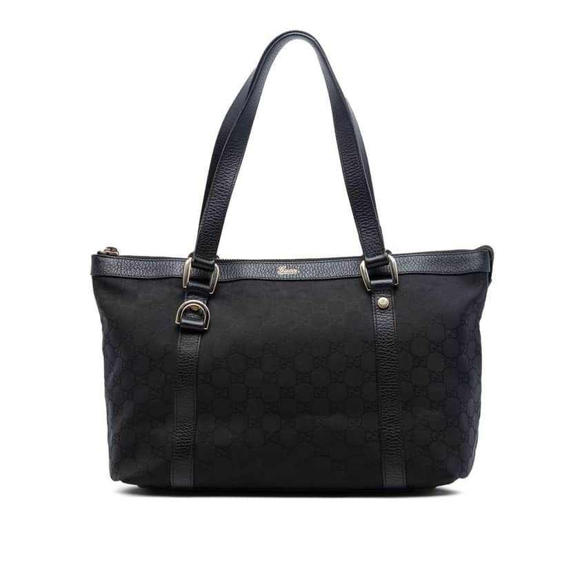 Gucci GG Nylon Abbey D Ring Tote Black Good condition - Front View
