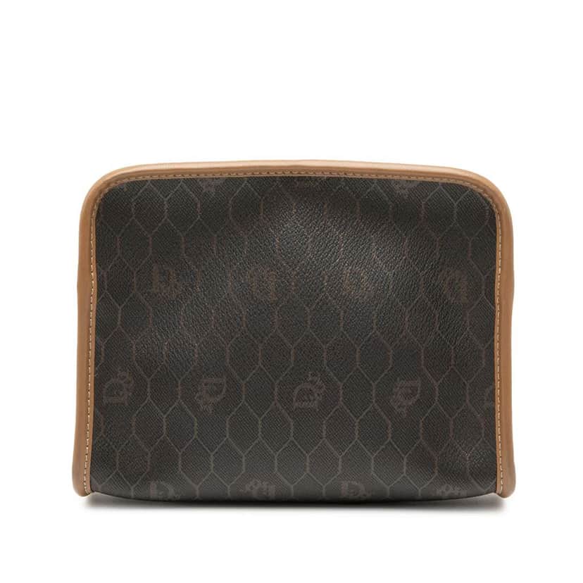 Dior Honeycomb Coated Canvas Pouch Black Canvas Good condition - Front View