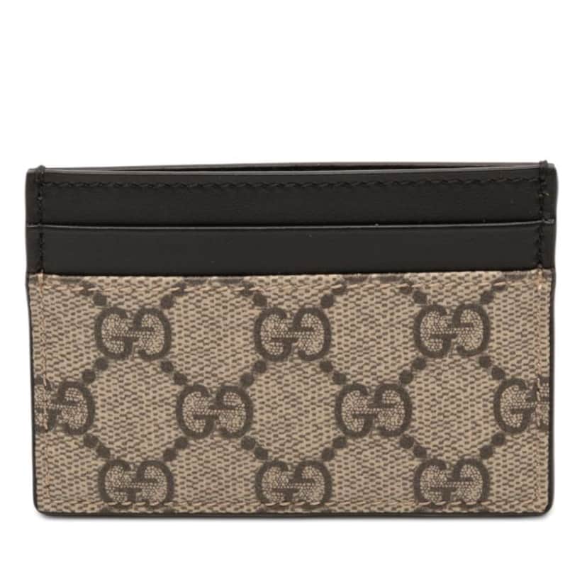 Gucci GG Supreme Card Holder Beige Very good condition - Front View