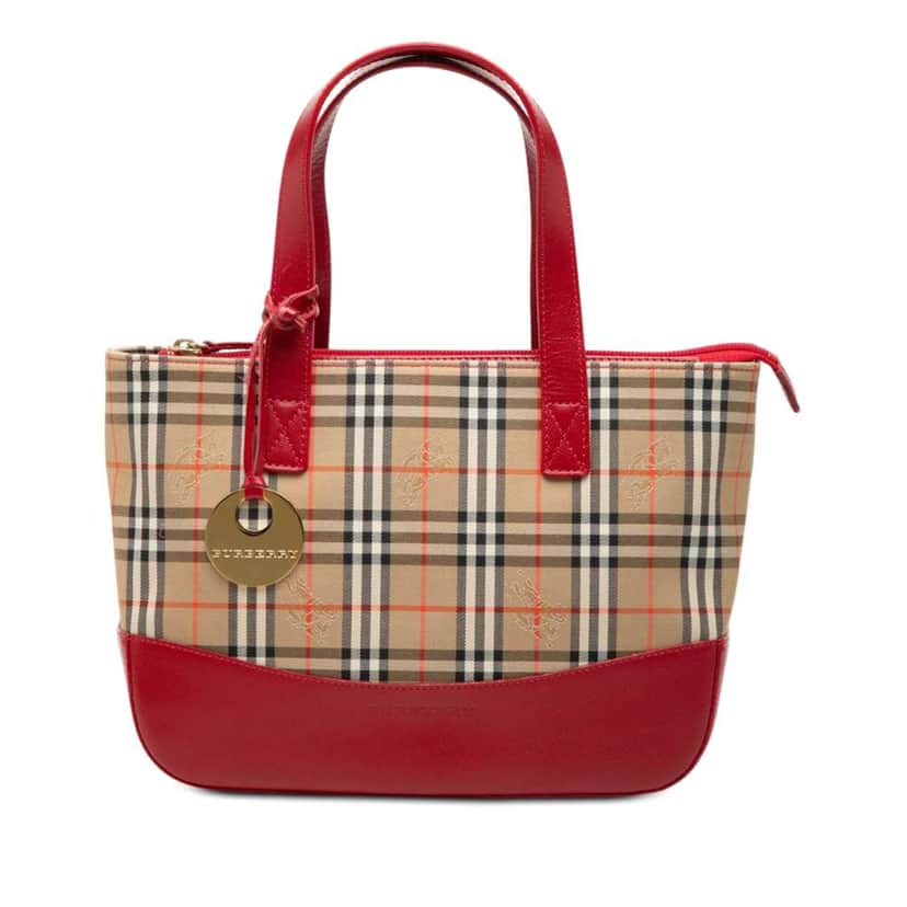 Burberry Haymarket Check Canvas Tote Beige Very good condition - Front View
