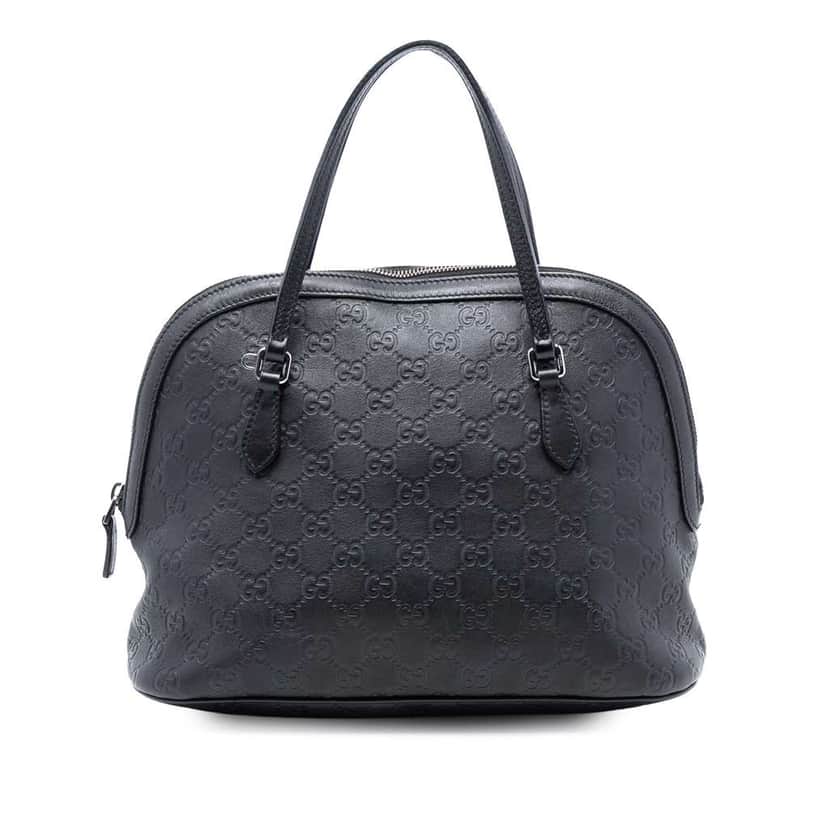 Gucci Medium Guccissima Dome Satchel Black Leather Very good condition - Front View