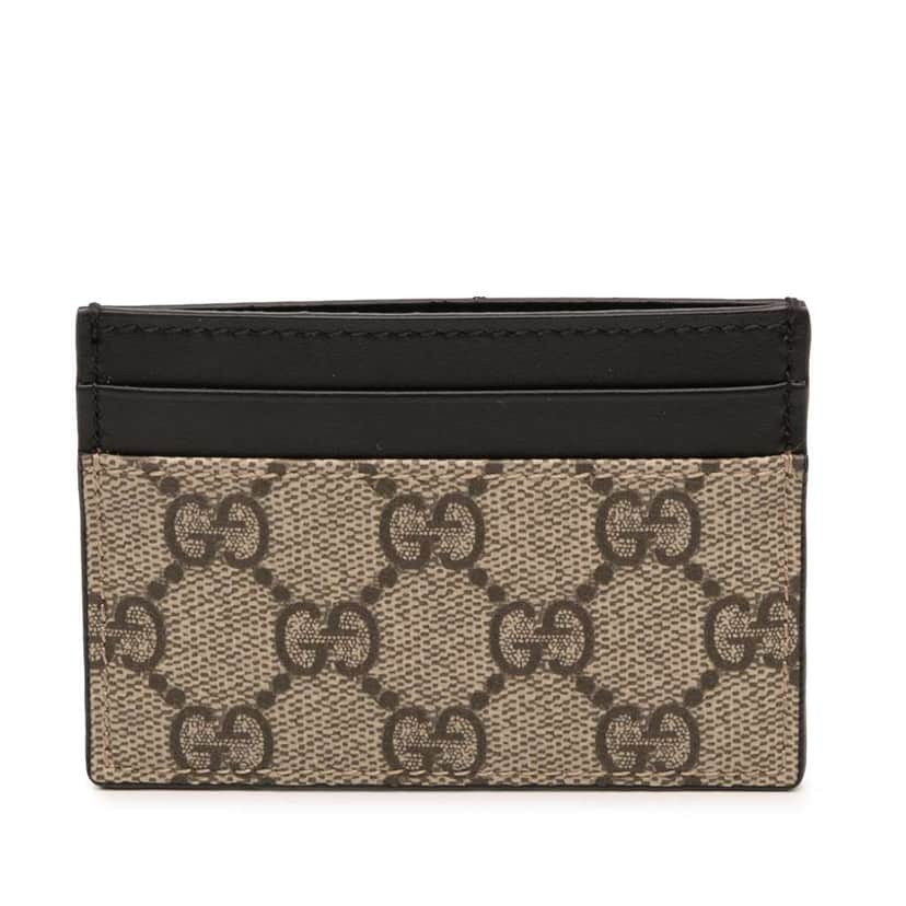Gucci GG Supreme Card Holder Beige Very good condition - Front View