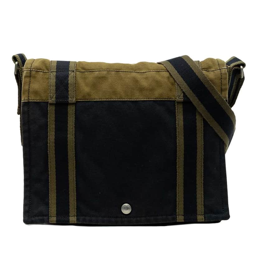 Hermès Bicolor Canvas Fourre Tout Besace MM Blue Canvas Good condition - Front View