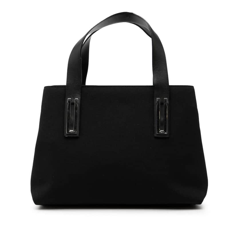 Salvatore Ferragamo Nylon Handbag Black Good condition - Front View