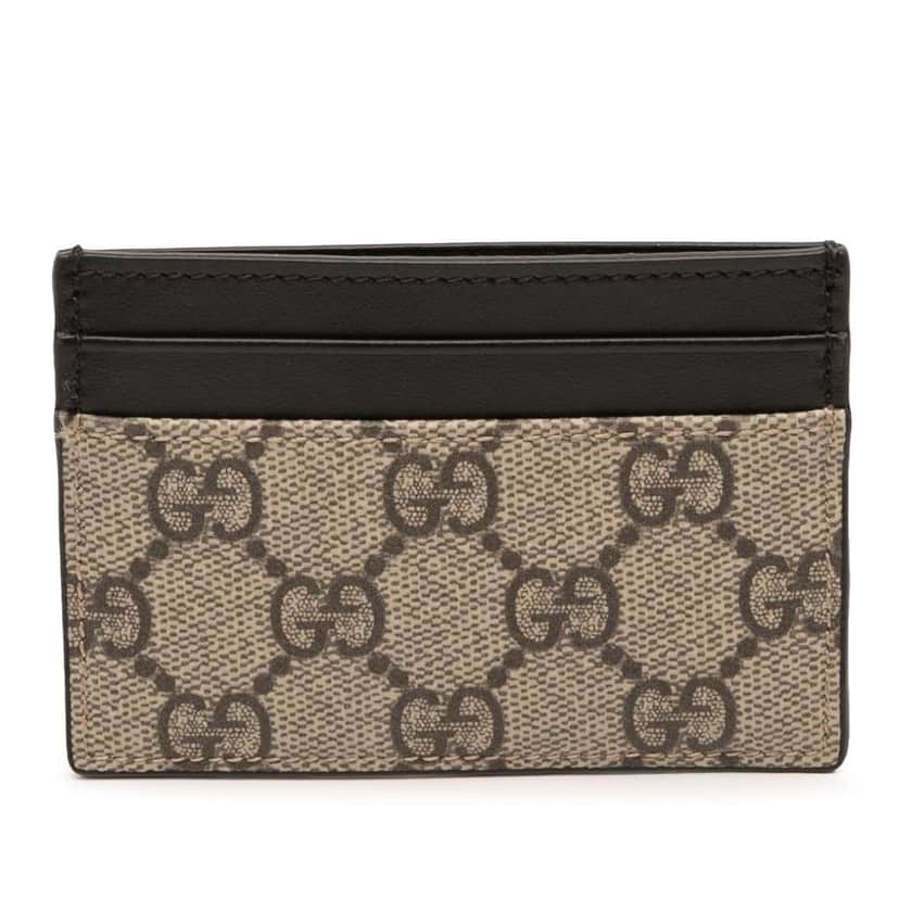 Gucci GG Supreme Card Holder Beige Very good condition - Front View