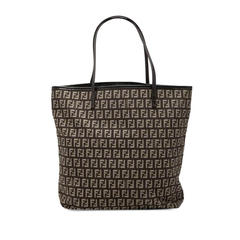 Fendi Zucchino Canvas Tote Brown Canvas Fair condition - Front View