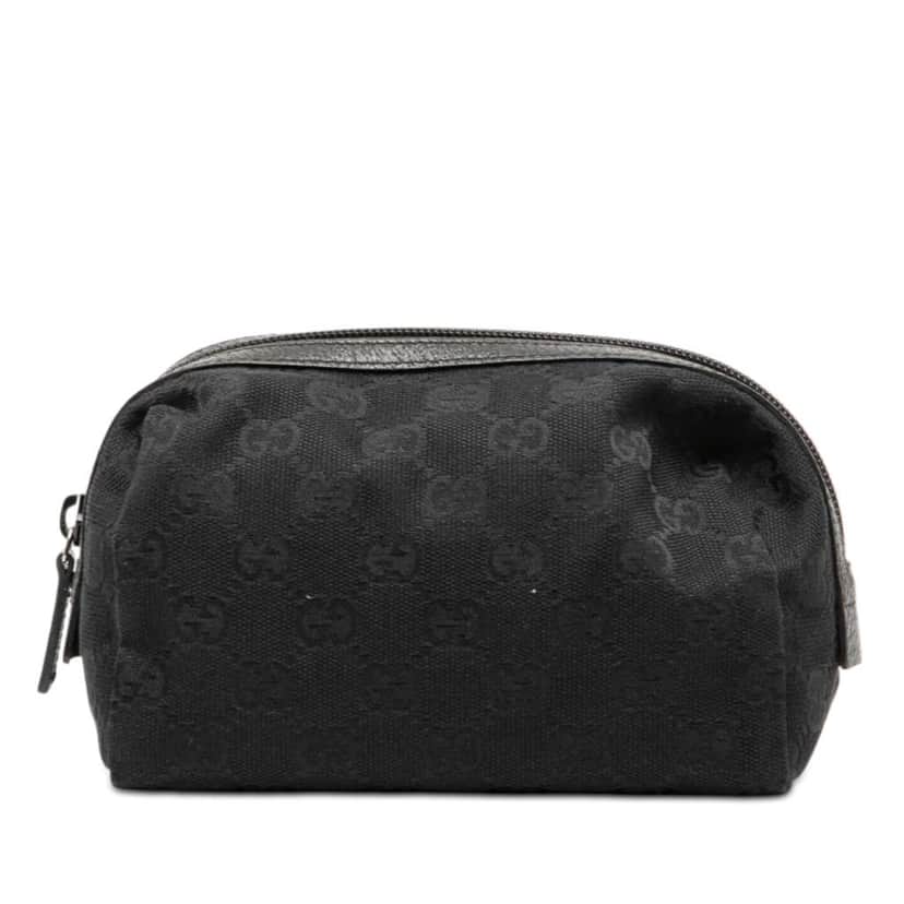 Gucci GG Canvas Pouch Black Canvas Good condition - Front View