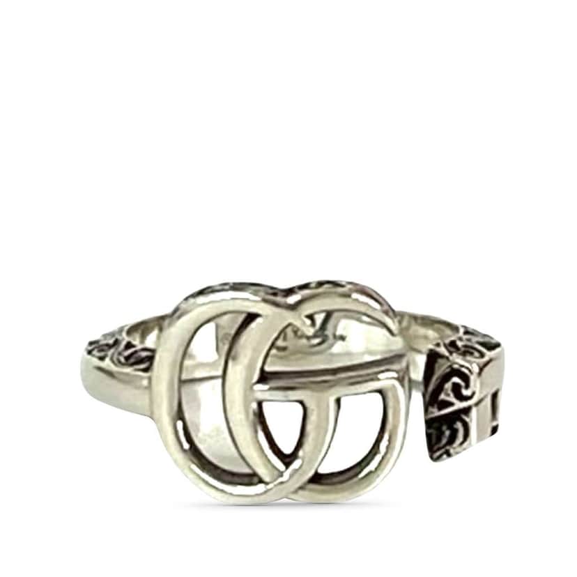 Gucci Sterling Silver GG Marmont Key Ring Silver Silver Good condition - Front View