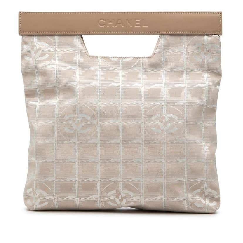 Chanel New Travel Line Nylon Handbag Beige Good condition - Front View