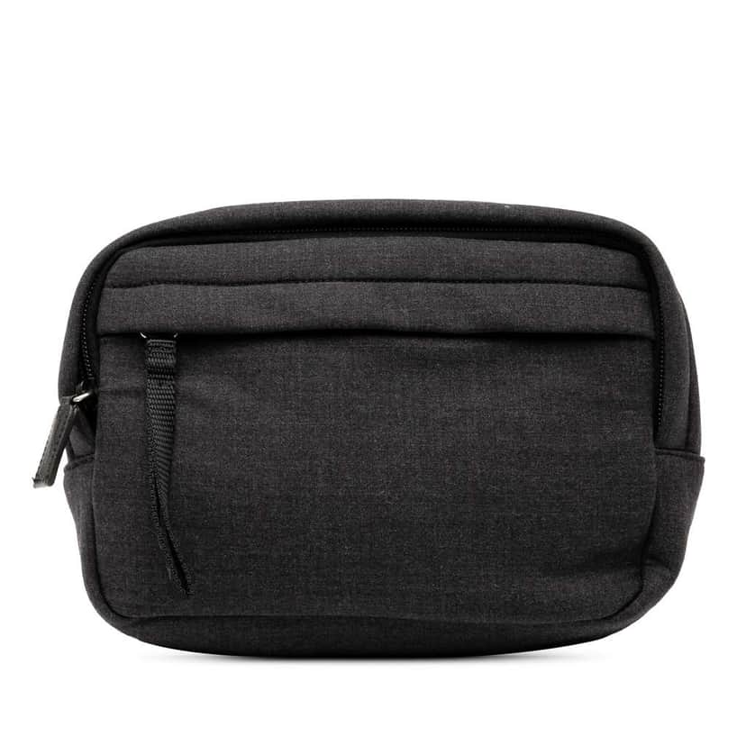 Prada Polyester Pouch Grey Polyester Good condition - Front View