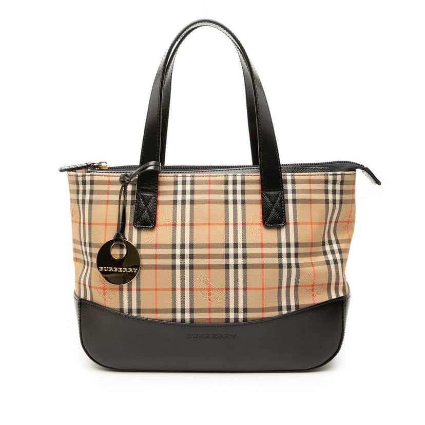 Burberry Haymarket Check Canvas Tote Beige Very good condition - Front View