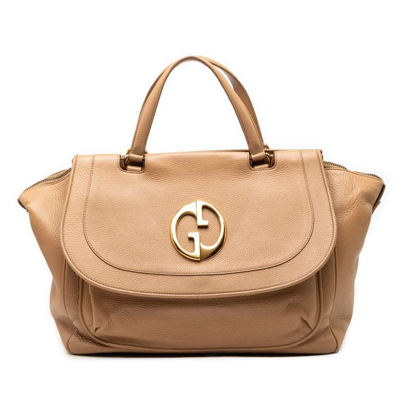 Gucci Medium Leather 1973 Handbag Brown Leather Good condition - Front View