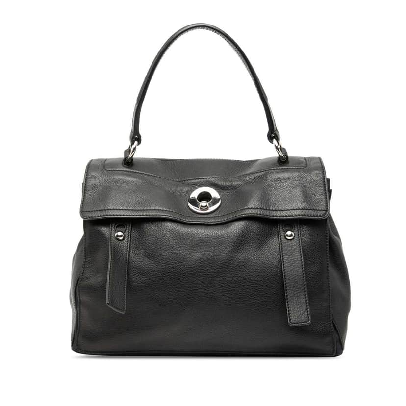 Saint Laurent Medium Leather Muse Two Satchel Black Leather Good condition - Front View