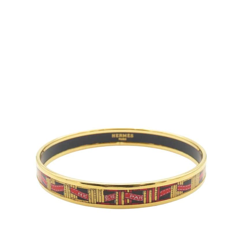 Hermès Narrow Emailles Enamel Bangle 62 Gold Good condition - Front View