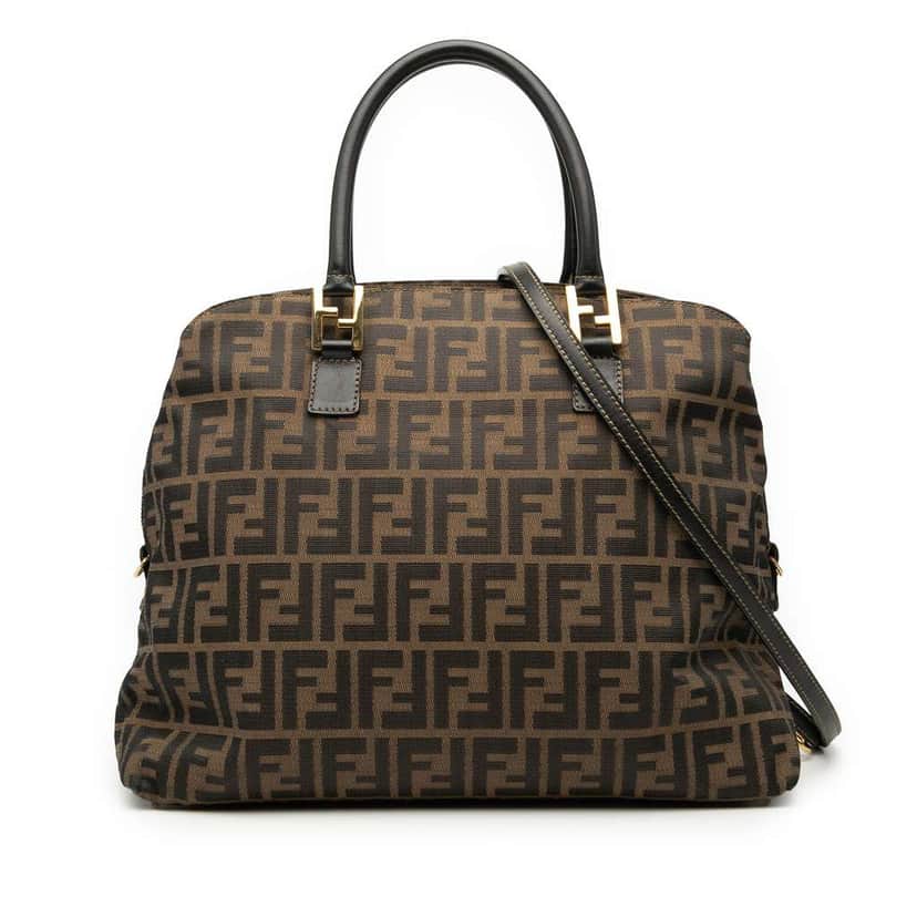 Fendi Zucca Canvas Satchel Brown Canvas Good condition - Front View