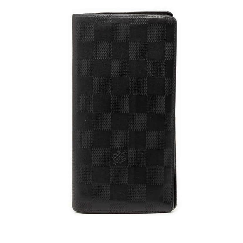 Louis Vuitton Damier Infini Portefeuille Brazza Black Leather Very good condition - Front View