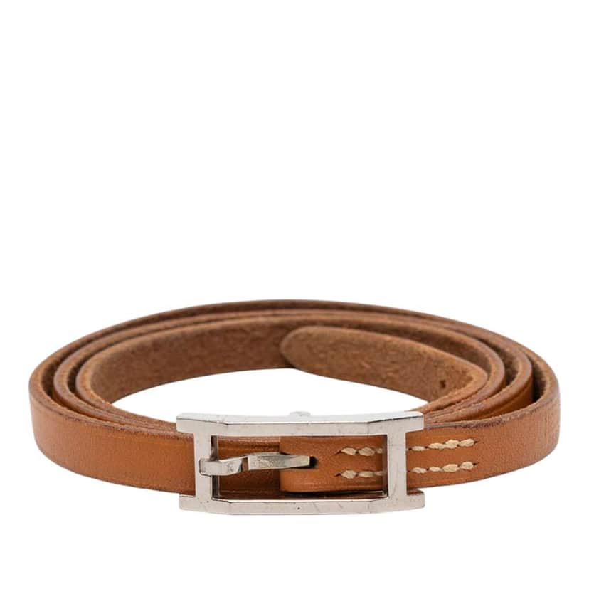 Hermès Swift Behapi Triple Tour Bracelet Brown Leather Good condition - Front View