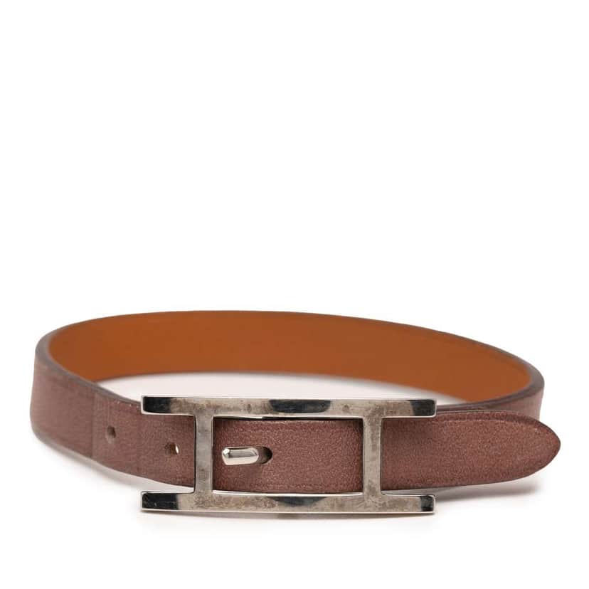 Hermès Swift Behapi Single Tour Bracelet Brown Leather Good condition - Front View