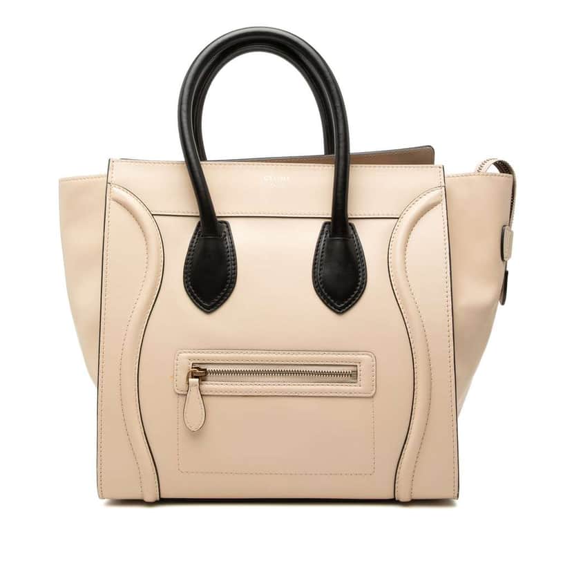 Celine Mini Bicolor Leather Luggage Tote Brown Leather Good condition - Front View