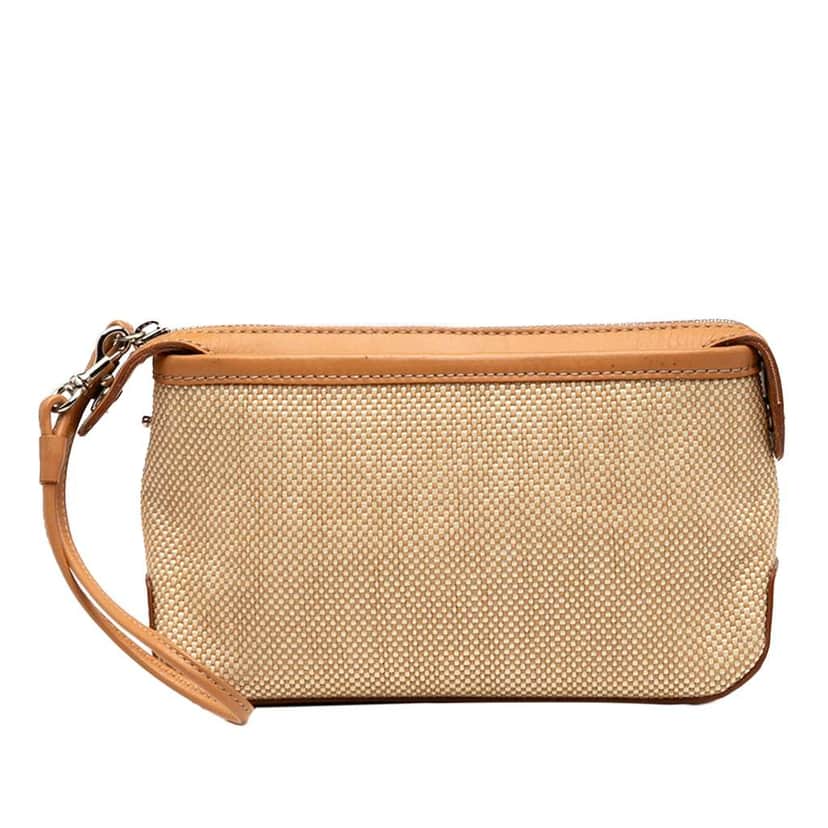 Burberry Canvas Wristlet Clutch Beige Good condition - Front View