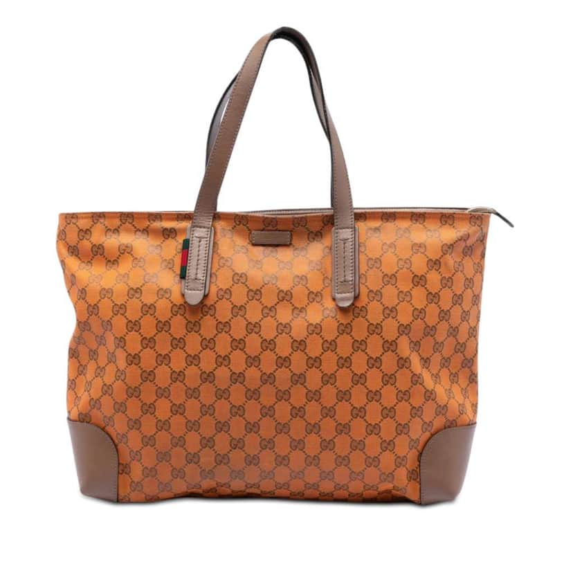 Gucci GG Canvas Web Tote Orange Canvas Good condition - Front View