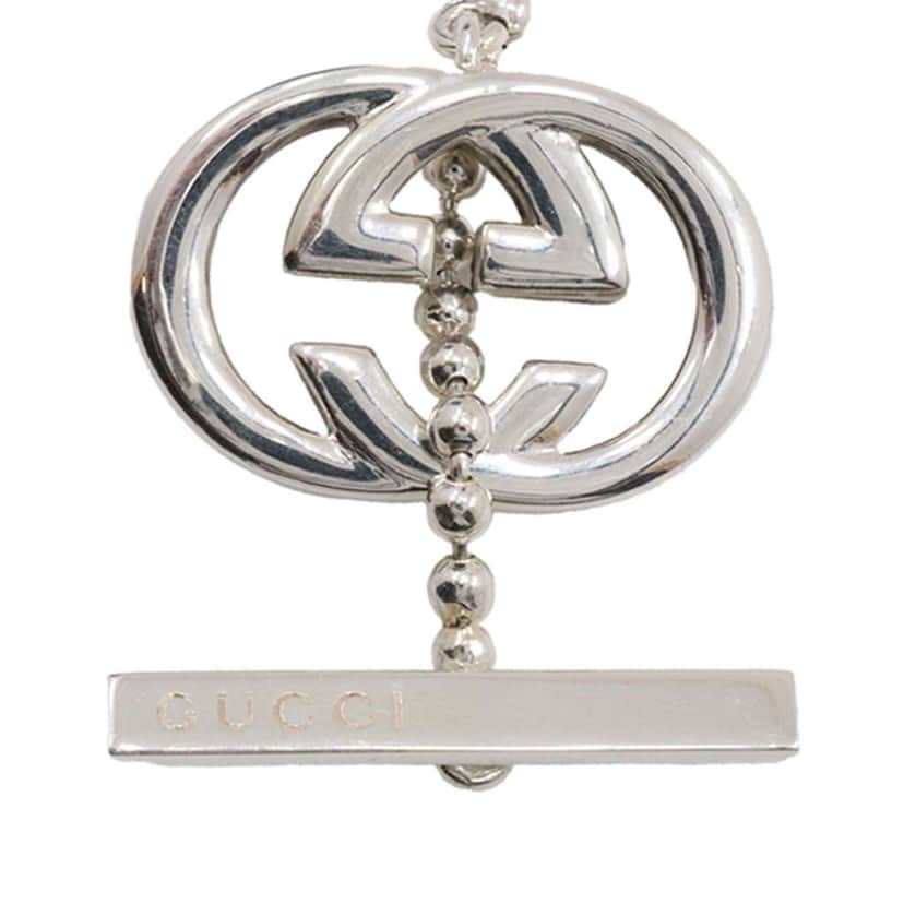 Gucci Sterling Silver Enamel Interlocking G Ball Chain Bracelet Silver Silver Good condition - Front View