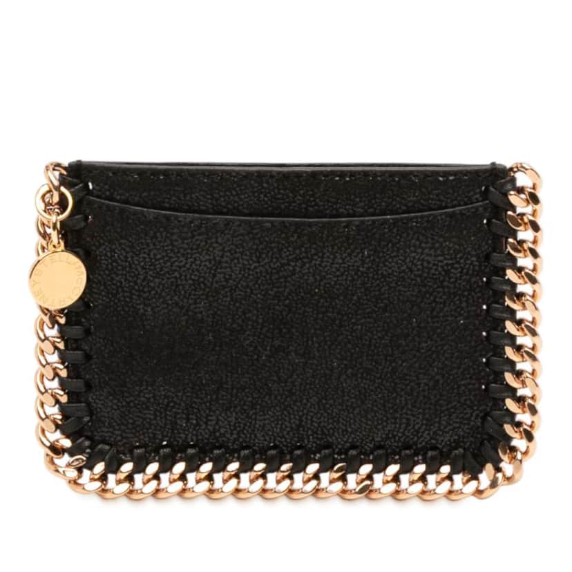 Stella Mccartney Falabella Shaggy Deer Card Holder Black Polyester Good condition - Front View
