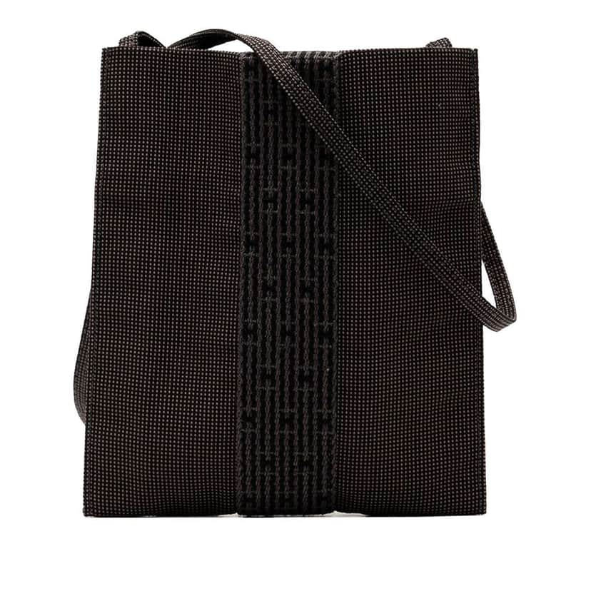 Hermès Canvas Herline Pochette Grey Polyester Good condition - Front View