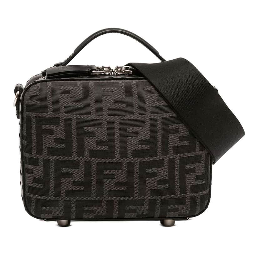 Fendi Mini Zucca Canvas Suitcase Bag Black Canvas Very good condition - Front View