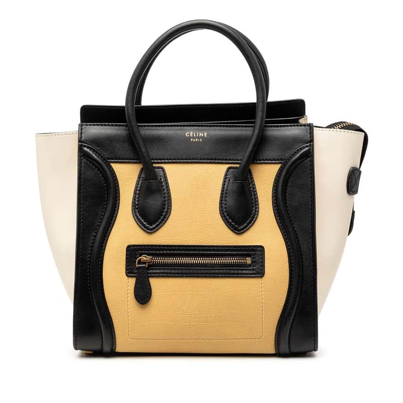 Celine Micro Tricolor Leather Luggage Tote Yellow Leather Very good condition - Front View