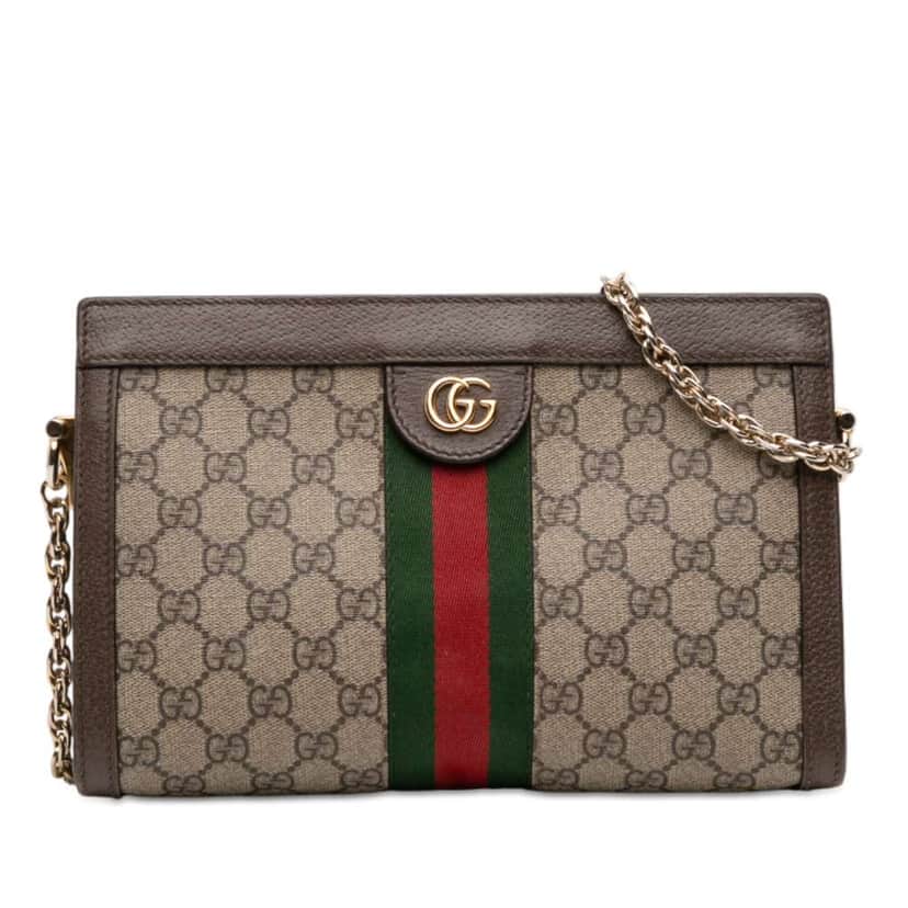 Gucci Small GG Supreme Web Ophidia Chain Crossbody Beige Good condition - Front View