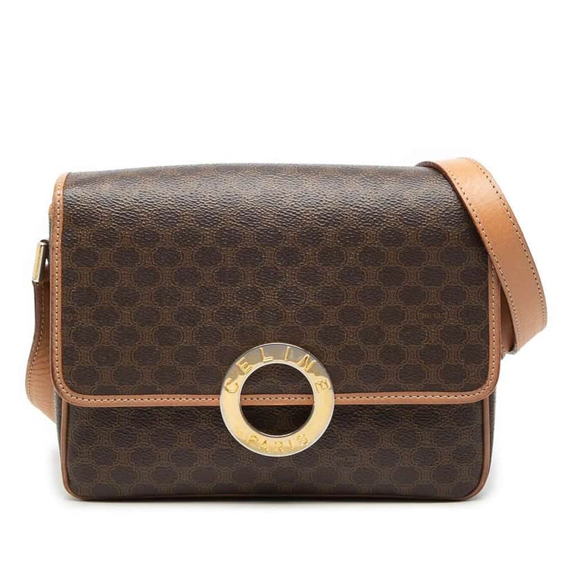 Celine Macadam Coated Canvas Crossbody Brown Canvas Very good condition - Front View