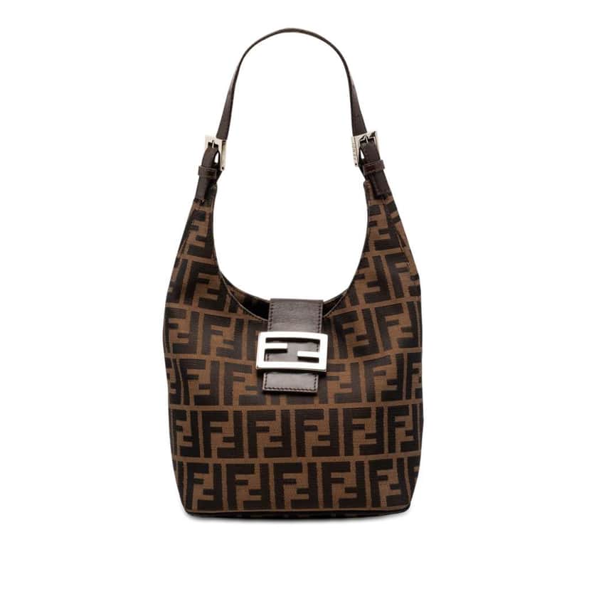 Fendi Zucca Canvas Shoulder Bag Brown Canvas Very good condition - Front View