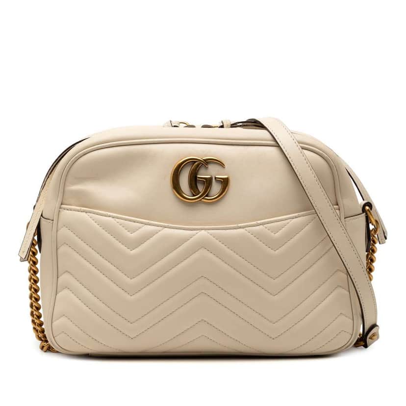 Gucci GG Marmont Matelasse Leather Crossbody Brown Leather Very good condition - Front View