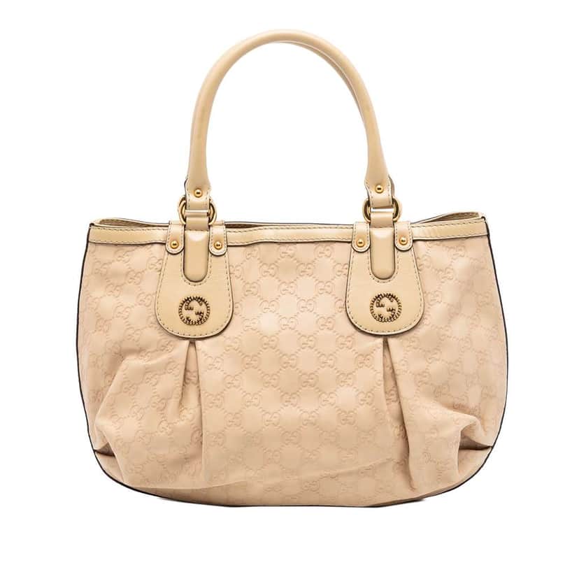 Gucci Guccissima Scarlett Tote Beige Leather Very good condition - Front View