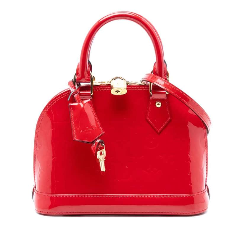 Louis Vuitton Monogram Vernis Alma BB Red Leather Very good condition - Front View